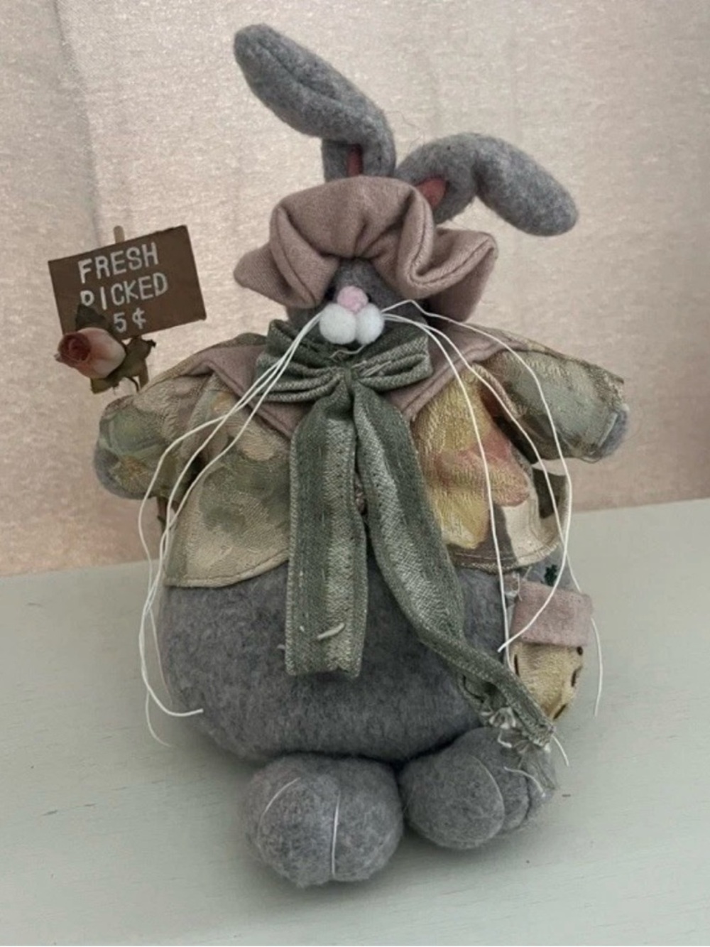 Vintage Easter Bunny Cottagecore‎ Farmhouse Decor Melissa Ann With Sign